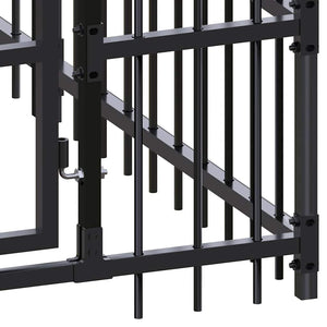 vidaXL Outdoor Dog Kennel Steel 1.84 m²