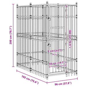 vidaXL Outdoor Dog Kennel Steel 1.84 m²