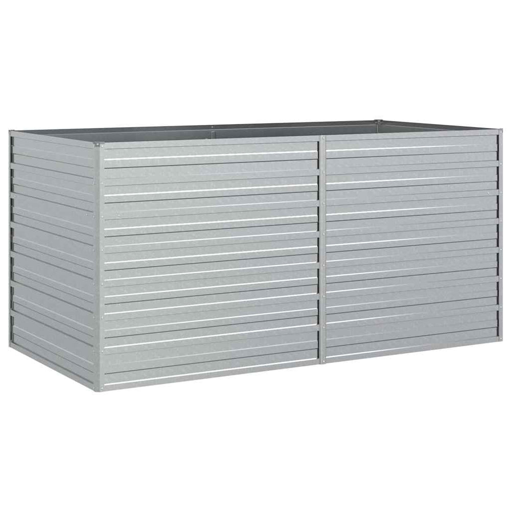 vidaXL Garden Raised Bed 160x80x77 cm Galvanized Steel Silver