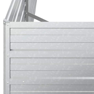 vidaXL Garden Raised Bed 160x80x77 cm Galvanized Steel Silver