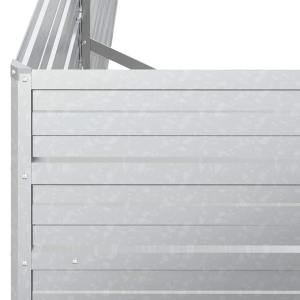 vidaXL Garden Raised Bed 160x80x77 cm Galvanized Steel Silver