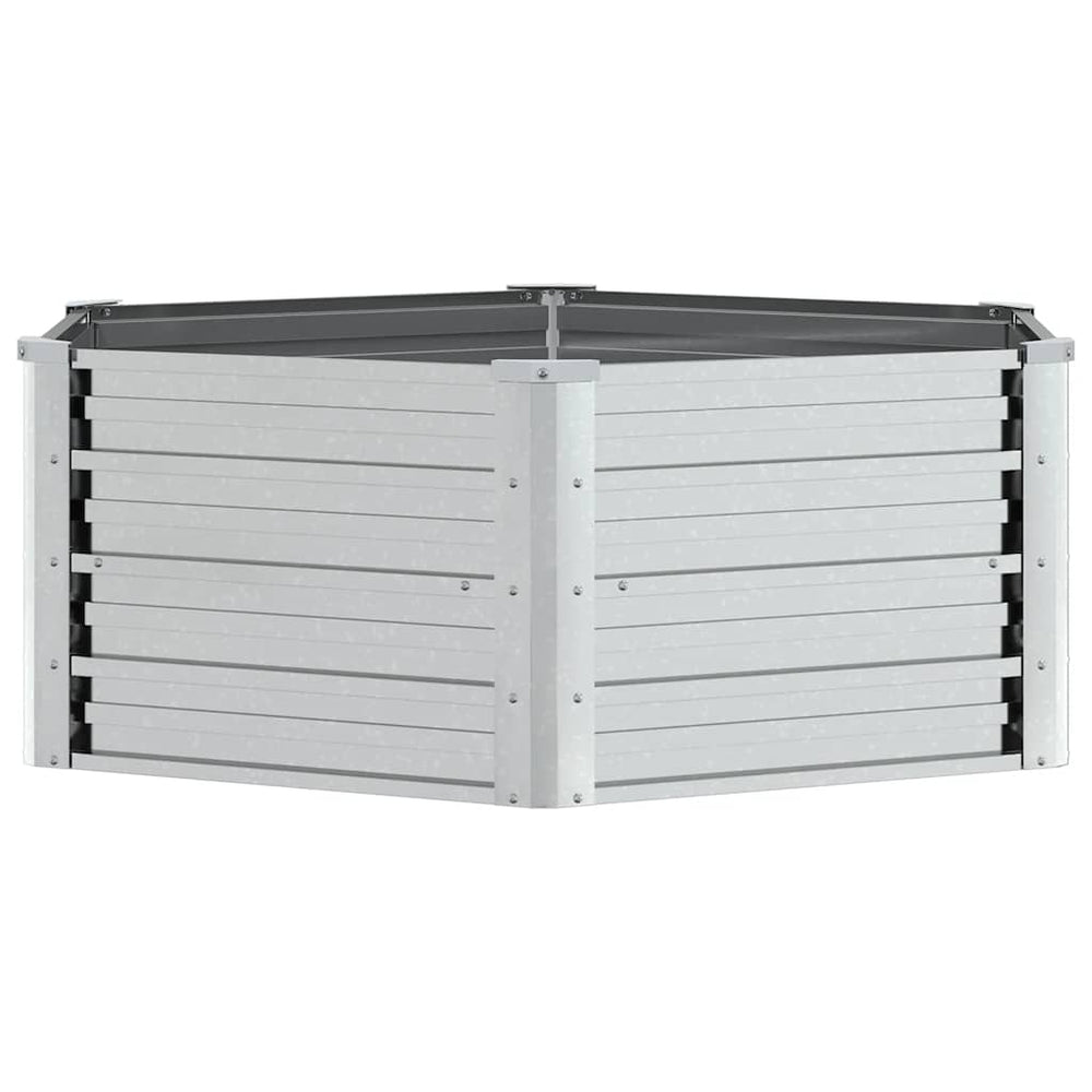 vidaXL Raised Garden Bed 129x45 cm Galvanized Steel Silver