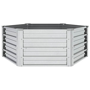 vidaXL Raised Garden Bed 129x45 cm Galvanized Steel Silver