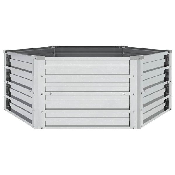 vidaXL Raised Garden Bed 129x45 cm Galvanized Steel Silver