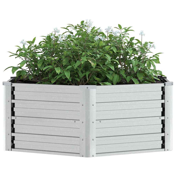 vidaXL Raised Garden Bed 129x45 cm Galvanized Steel Silver