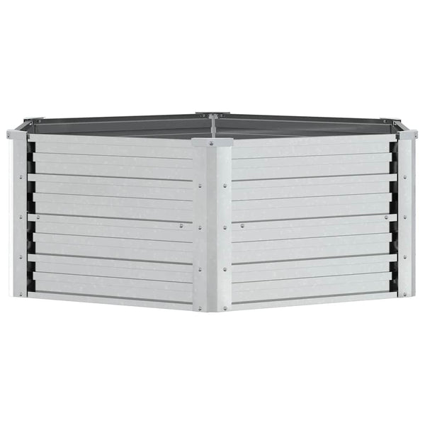 vidaXL Raised Garden Bed 129x45 cm Galvanized Steel Silver