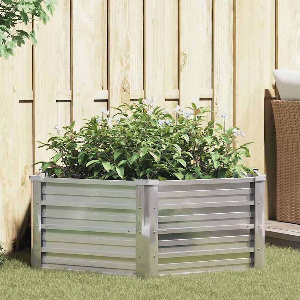 vidaXL Raised Garden Bed 129x45 cm Galvanized Steel Silver