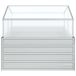 vidaXL Raised Garden Bed with Greenhouse 100x100x85 cm Silver