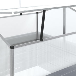 vidaXL Raised Garden Bed with Greenhouse 100x100x85 cm Silver