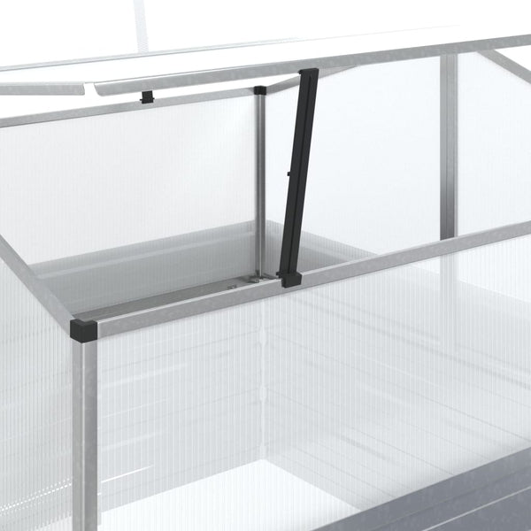 vidaXL Raised Garden Bed with Greenhouse 100x100x85 cm Silver