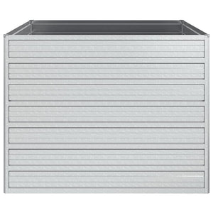 vidaXL Raised Garden Bed 100x100x77 cm Galvanized Steel Silver