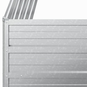 vidaXL Raised Garden Bed 100x100x77 cm Galvanized Steel Silver