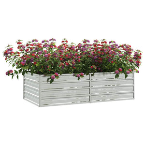 vidaXL Raised Garden Bed 160x80x45 cm Galvanized Steel Silver