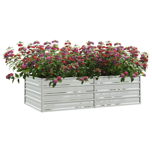 vidaXL Raised Garden Bed 160x80x45 cm Galvanized Steel Silver