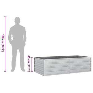 vidaXL Raised Garden Bed 160x80x45 cm Galvanized Steel Silver
