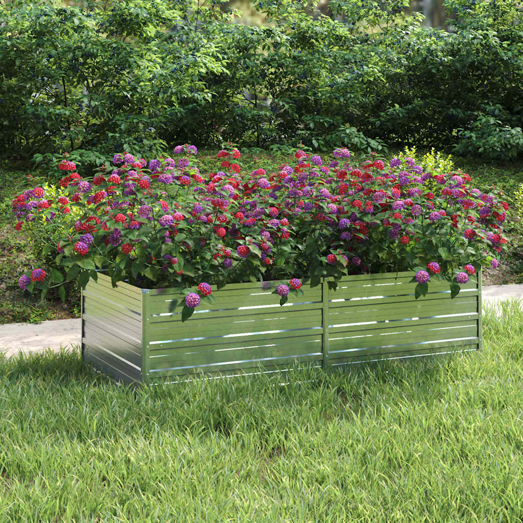 vidaXL Raised Garden Bed 160x80x45 cm Galvanized Steel Silver