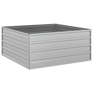 vidaXL Galvanized Steel Raised Garden Bed 100x100x45 cm Silver