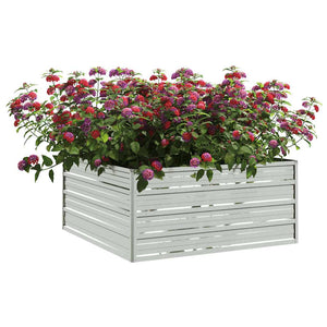 vidaXL Galvanized Steel Raised Garden Bed 100x100x45 cm Silver