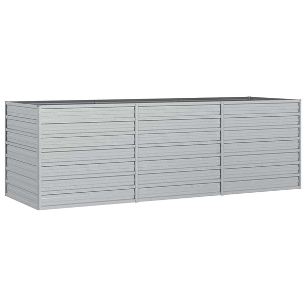 vidaXL Raised Garden Bed 240x80x77 cm Galvanized Steel Silver