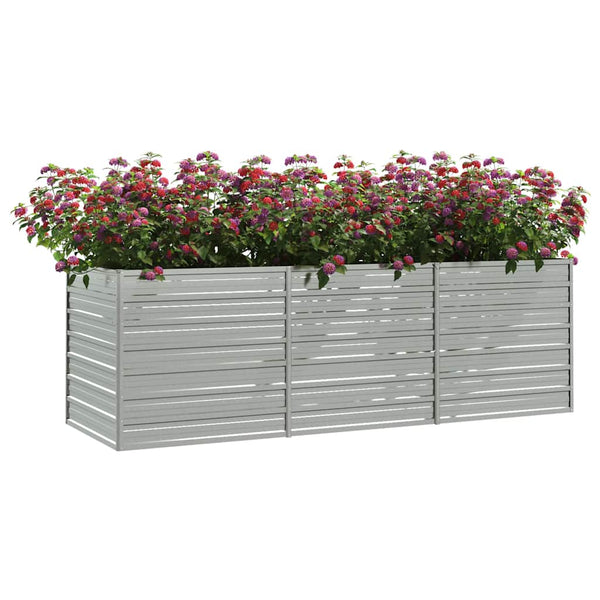 vidaXL Raised Garden Bed 240x80x77 cm Galvanized Steel Silver