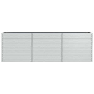 vidaXL Raised Garden Bed 240x80x77 cm Galvanized Steel Silver