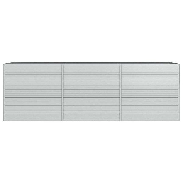 vidaXL Raised Garden Bed 240x80x77 cm Galvanized Steel Silver