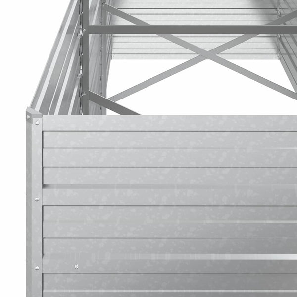 vidaXL Raised Garden Bed 240x80x77 cm Galvanized Steel Silver