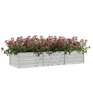 vidaXL Raised Garden Bed 240x80x45 cm Galvanized Steel Silver