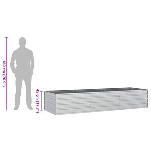 vidaXL Raised Garden Bed 240x80x45 cm Galvanized Steel Silver