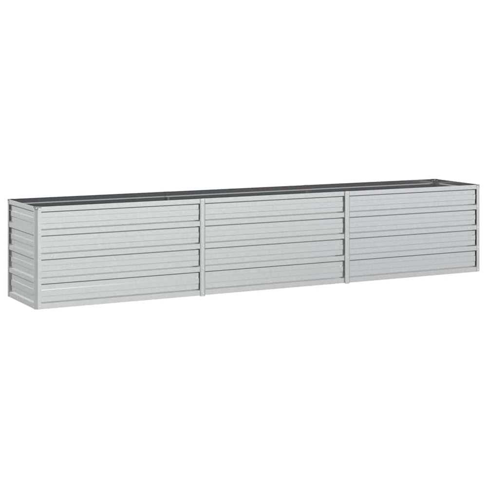 vidaXL Galvanized Steel Raised Garden Bed 240x40x45 cm Silver