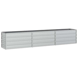 vidaXL Galvanized Steel Raised Garden Bed 240x40x45 cm Silver