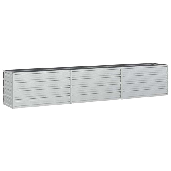 vidaXL Galvanized Steel Raised Garden Bed 240x40x45 cm Silver