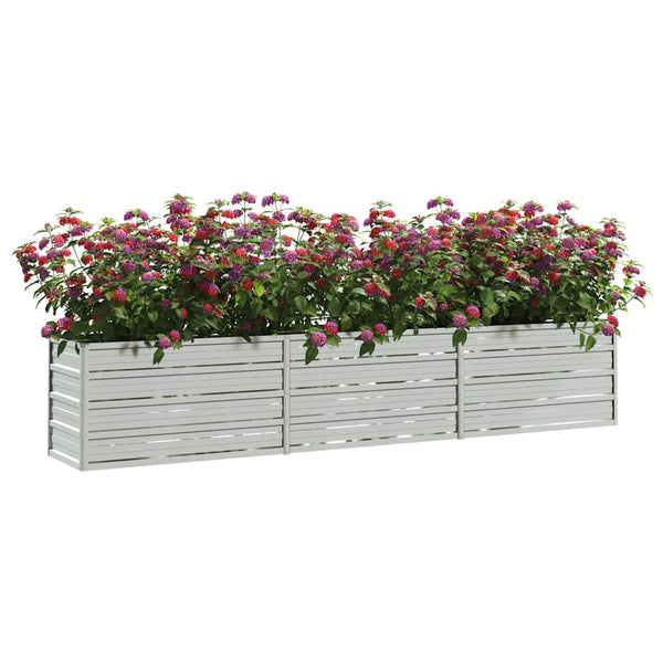 vidaXL Galvanized Steel Raised Garden Bed 240x40x45 cm Silver