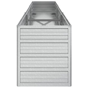 vidaXL Galvanized Steel Raised Garden Bed 240x40x45 cm Silver