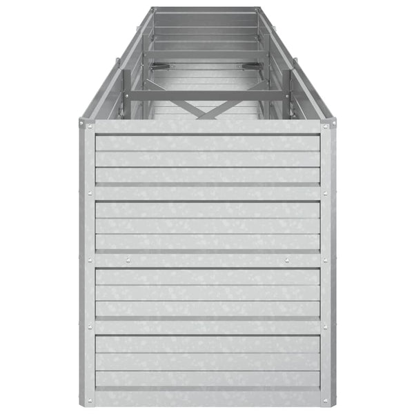 vidaXL Galvanized Steel Raised Garden Bed 240x40x45 cm Silver