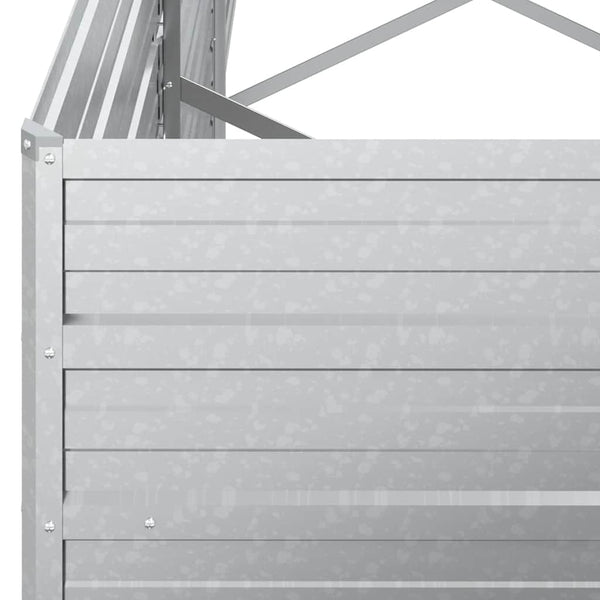 vidaXL Galvanized Steel Raised Garden Bed 240x40x45 cm Silver