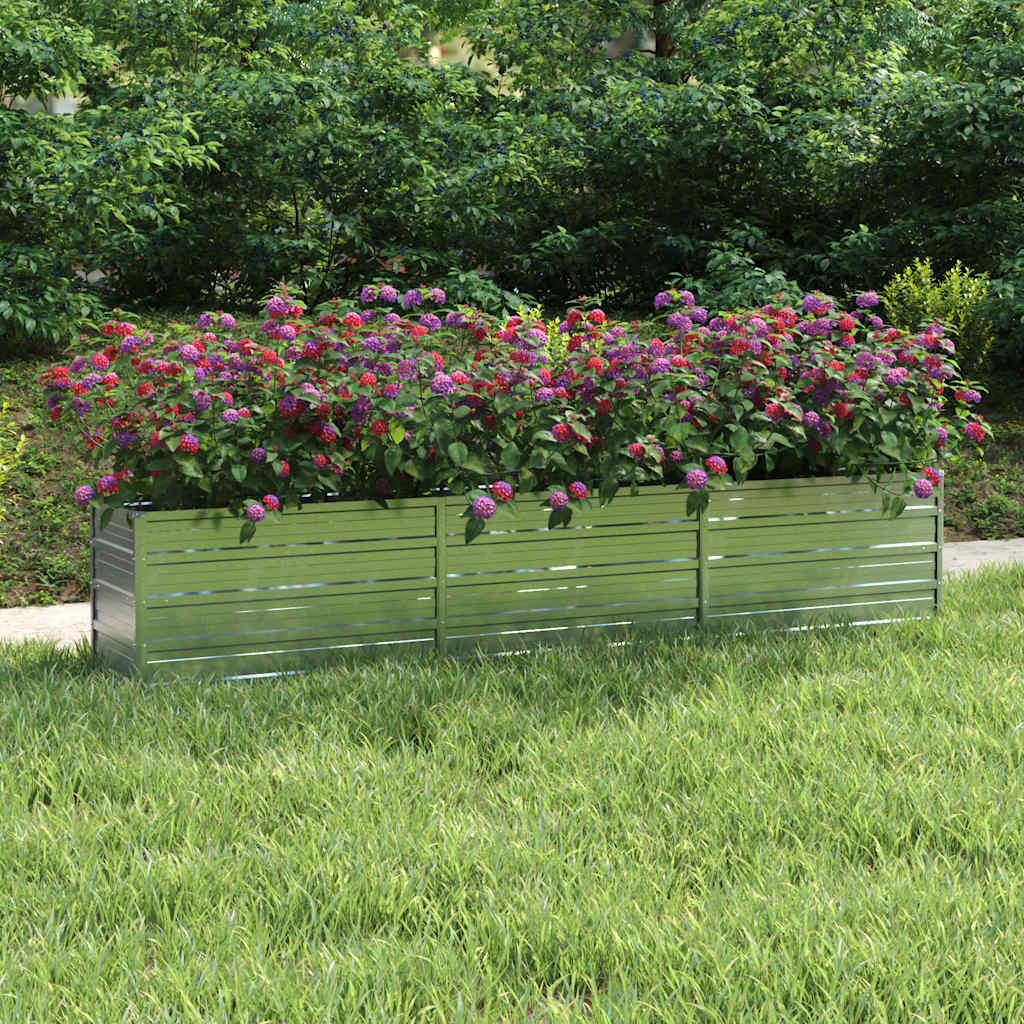 vidaXL Galvanized Steel Raised Garden Bed 240x40x45 cm Silver