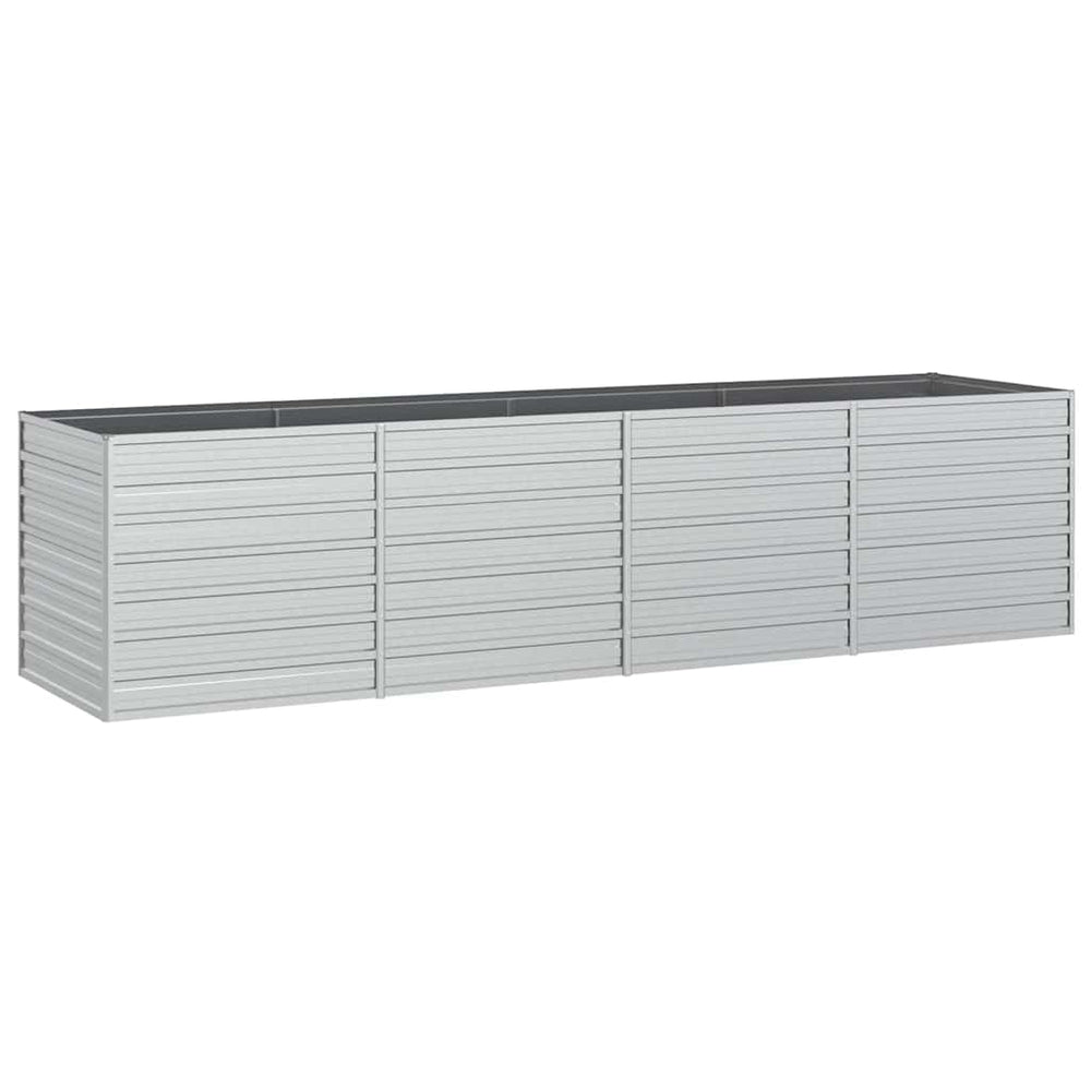 vidaXL Raised Garden Bed 320x80x77 cm Galvanized Steel Silver