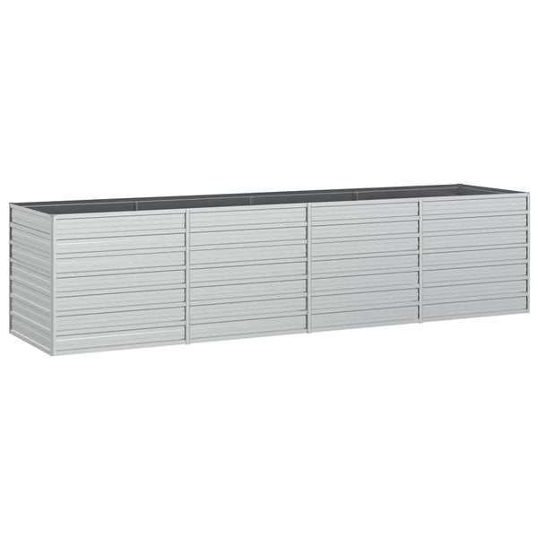 vidaXL Raised Garden Bed 320x80x77 cm Galvanized Steel Silver