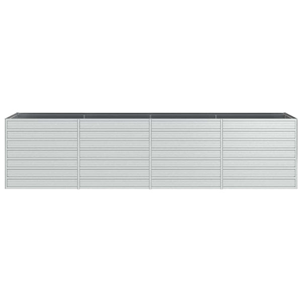 vidaXL Raised Garden Bed 320x80x77 cm Galvanized Steel Silver