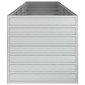 vidaXL Raised Garden Bed 320x80x77 cm Galvanized Steel Silver