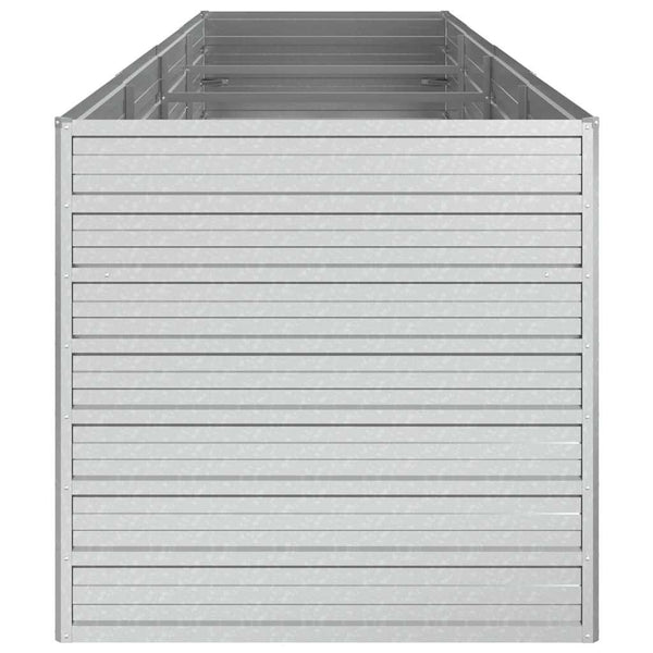 vidaXL Raised Garden Bed 320x80x77 cm Galvanized Steel Silver