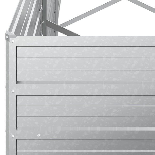 vidaXL Raised Garden Bed 320x80x77 cm Galvanized Steel Silver