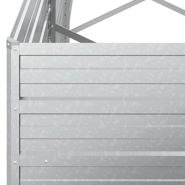 vidaXL Garden Raised Bed 320x40x77 cm Galvanized Steel Silver