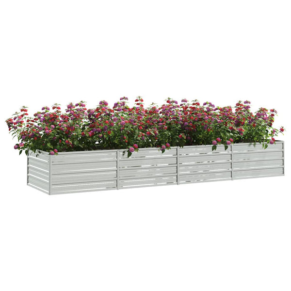 vidaXL Raised Garden Bed 320x80x45 cm Galvanized Steel Silver