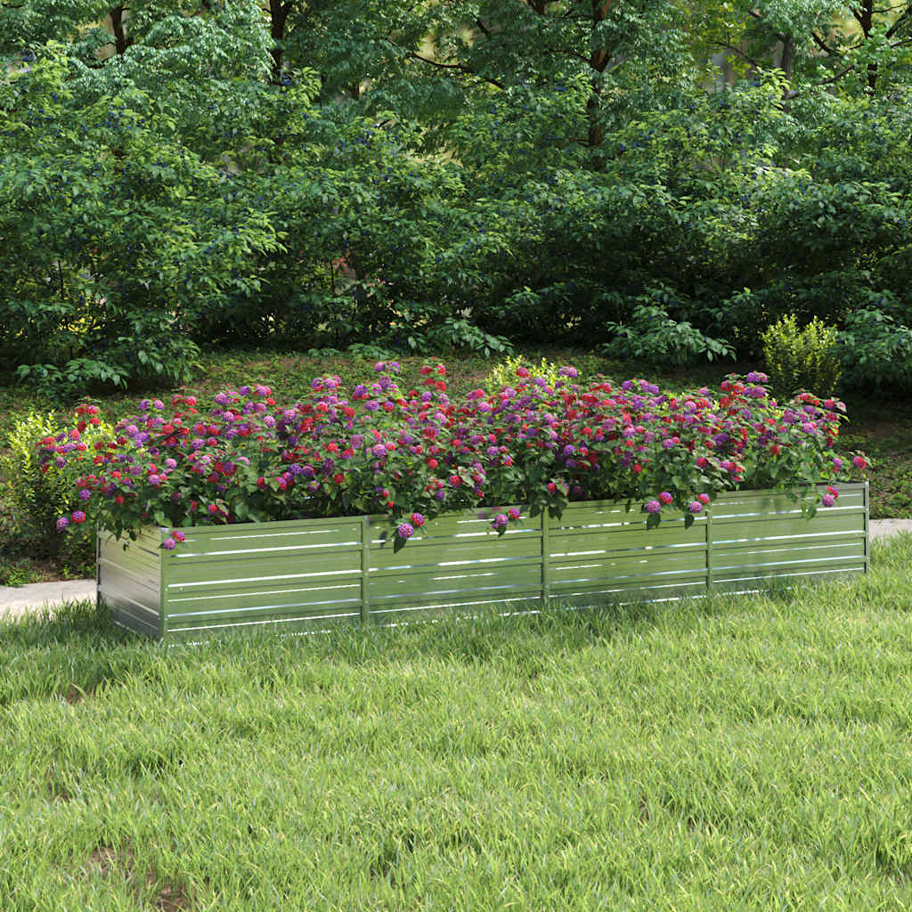 vidaXL Raised Garden Bed 320x80x45 cm Galvanized Steel Silver