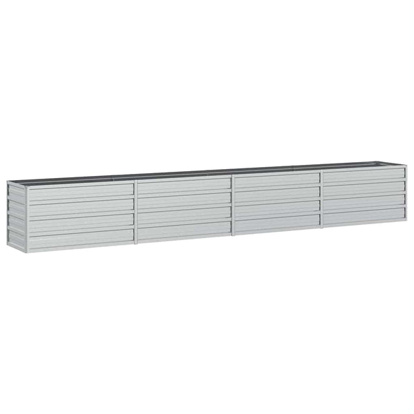 vidaXL Galvanized Steel Raised Garden Bed 320x40x45 cm Silver
