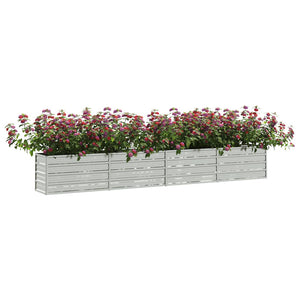 vidaXL Galvanized Steel Raised Garden Bed 320x40x45 cm Silver
