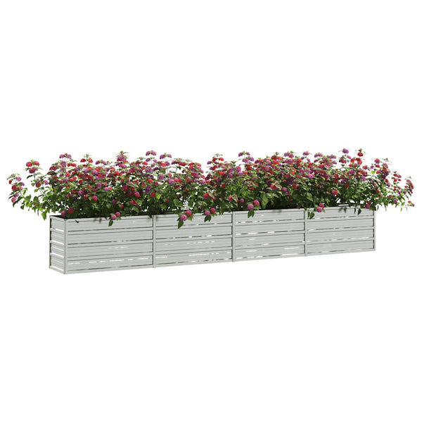 vidaXL Galvanized Steel Raised Garden Bed 320x40x45 cm Silver