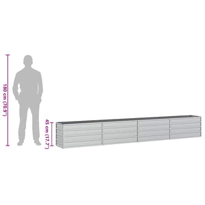 vidaXL Galvanized Steel Raised Garden Bed 320x40x45 cm Silver